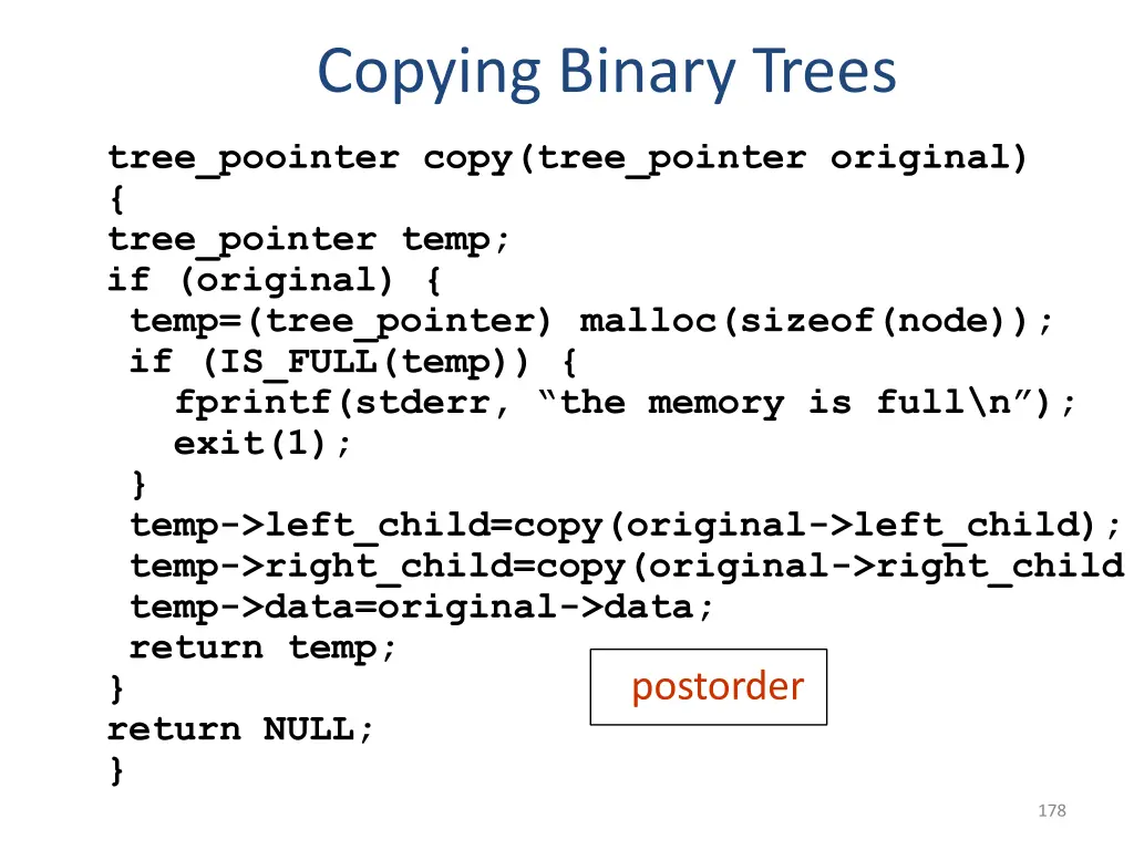 copying binary trees