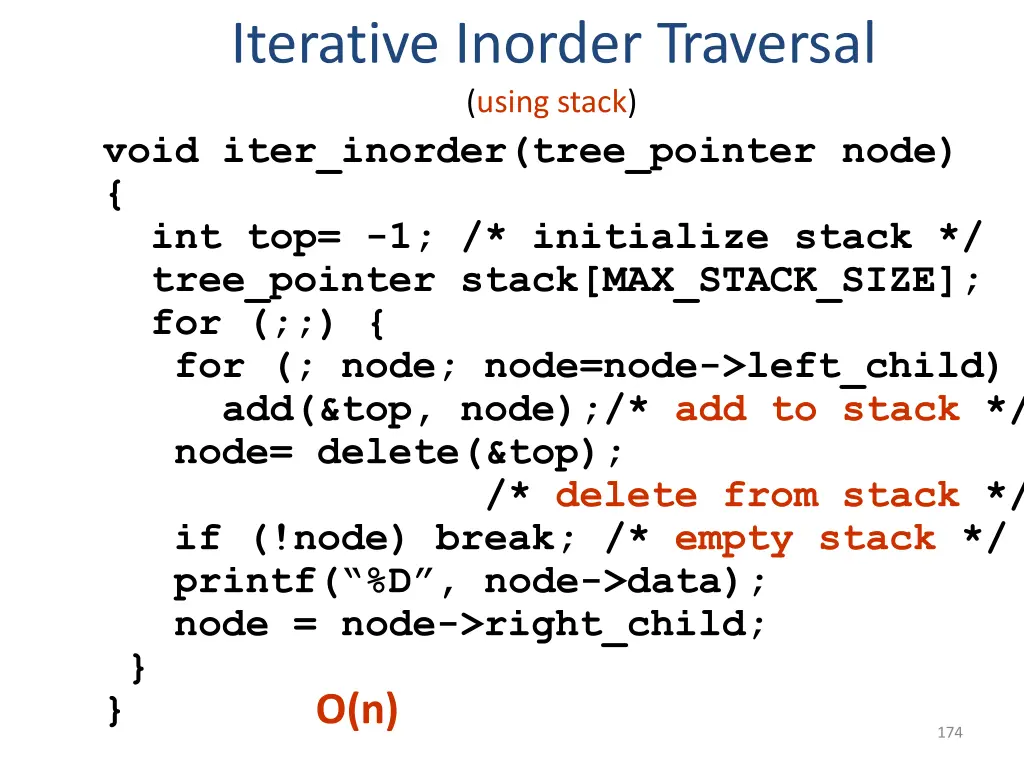 iterative inorder traversal using stack iter