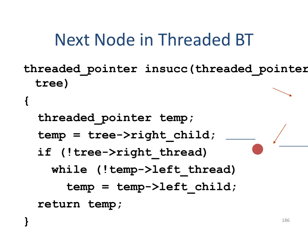 next node in threaded bt