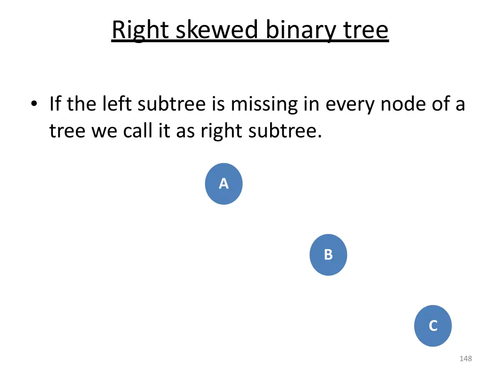 right skewed binary tree