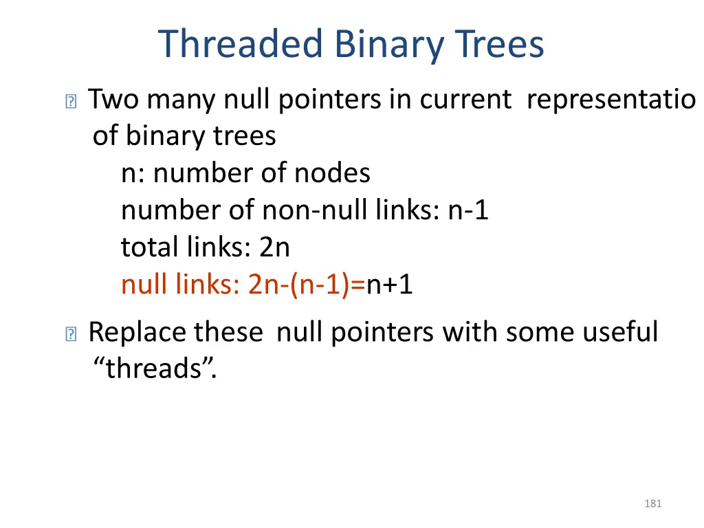 threaded binary trees