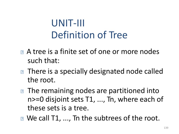 unit iii definition of tree