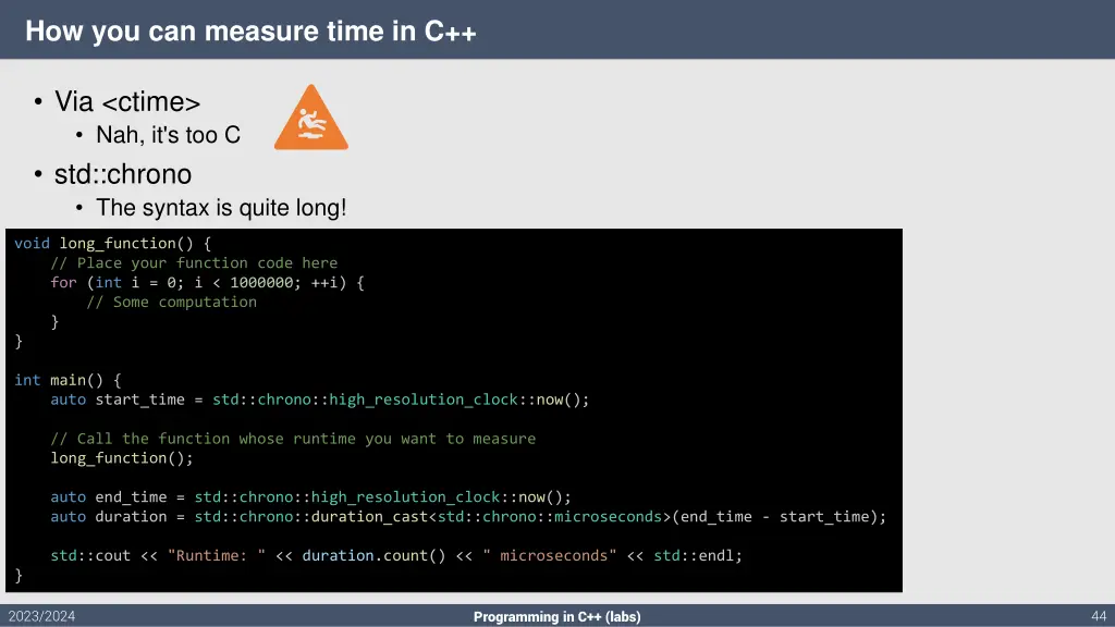 how you can measure time in c