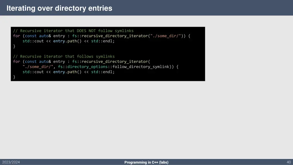 iterating over directory entries