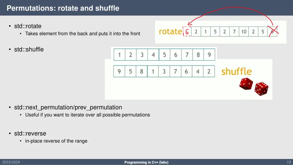 permutations rotate and shuffle