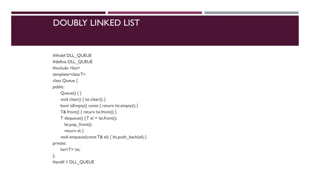 doubly linked list