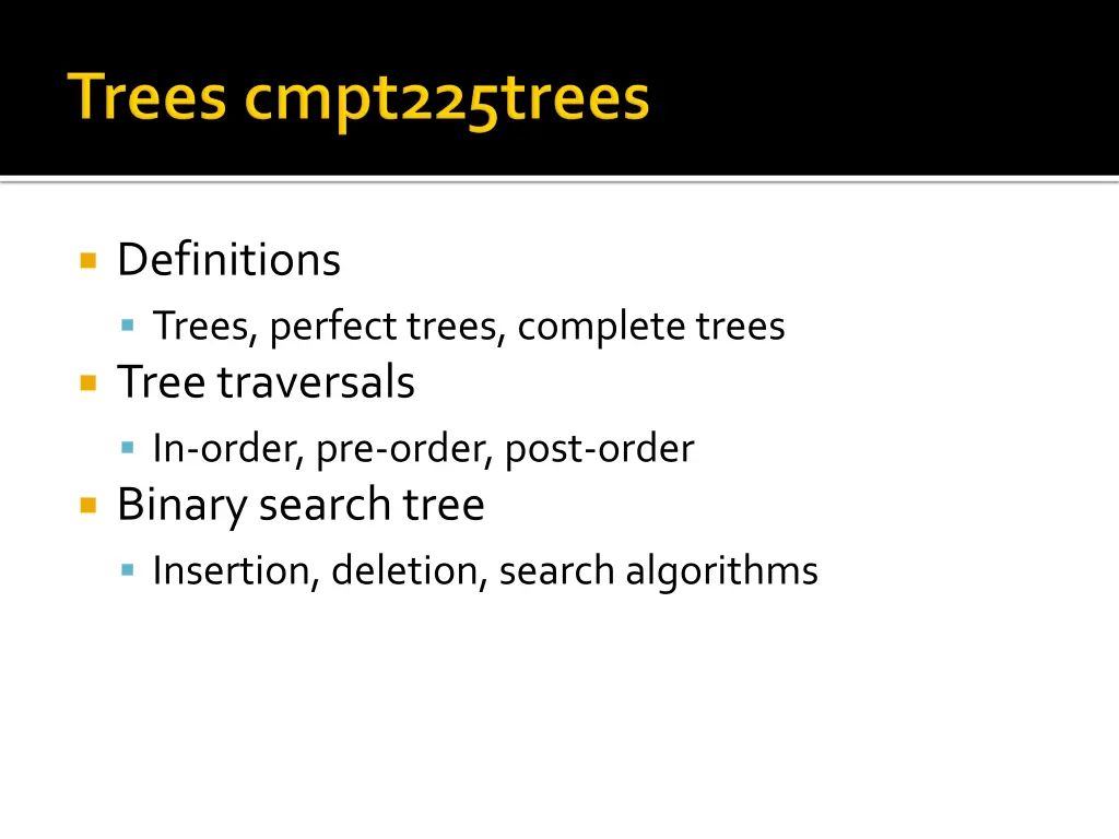 definitions trees perfect trees complete trees