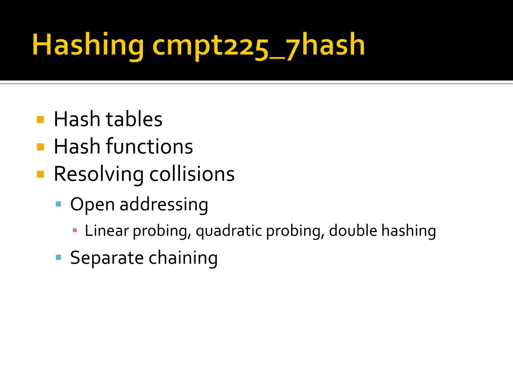 hash tables hash functions resolving collisions