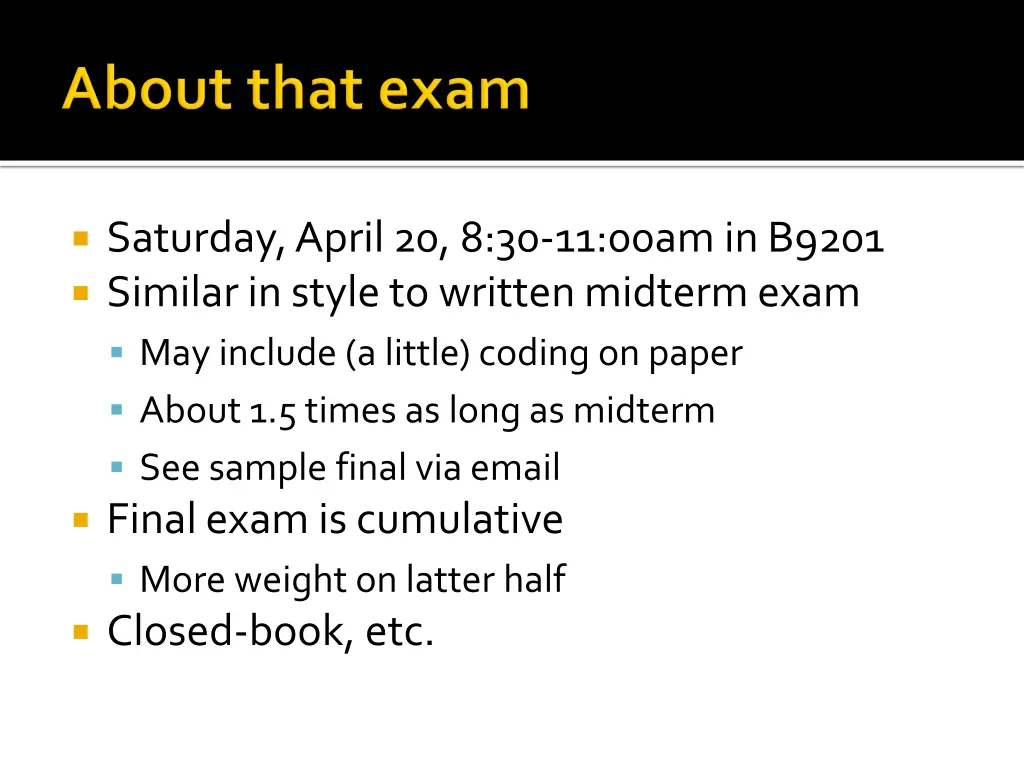 saturday april 20 8 30 11 00am in b9201 similar