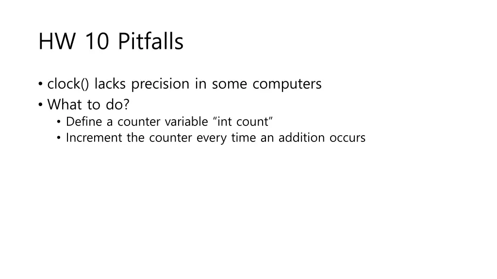 hw 10 pitfalls