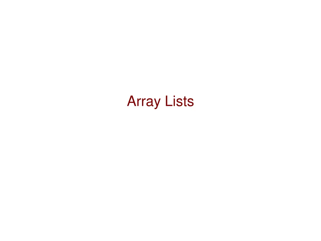 array lists