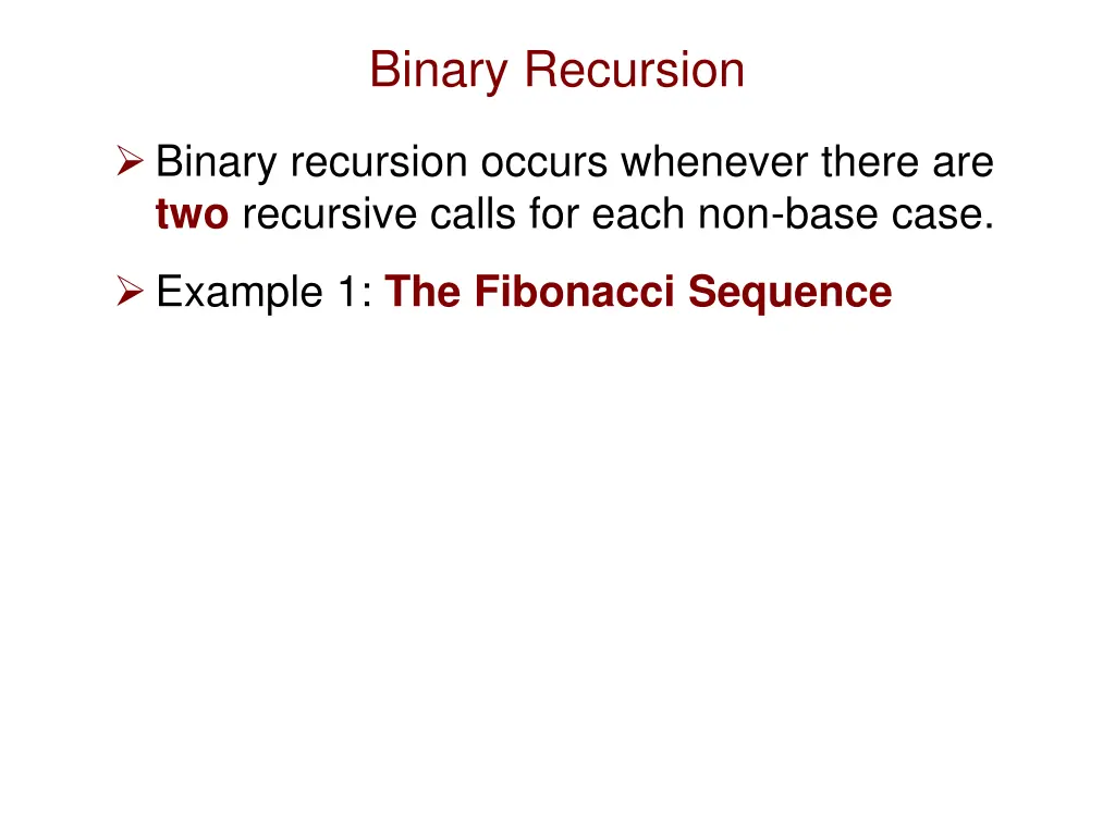 binary recursion