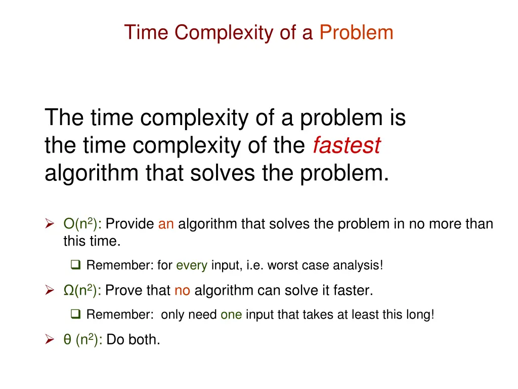 time complexity of a problem