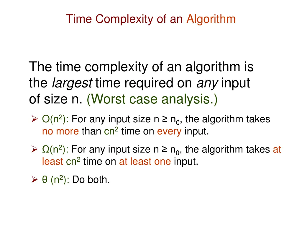 time complexity of an algorithm