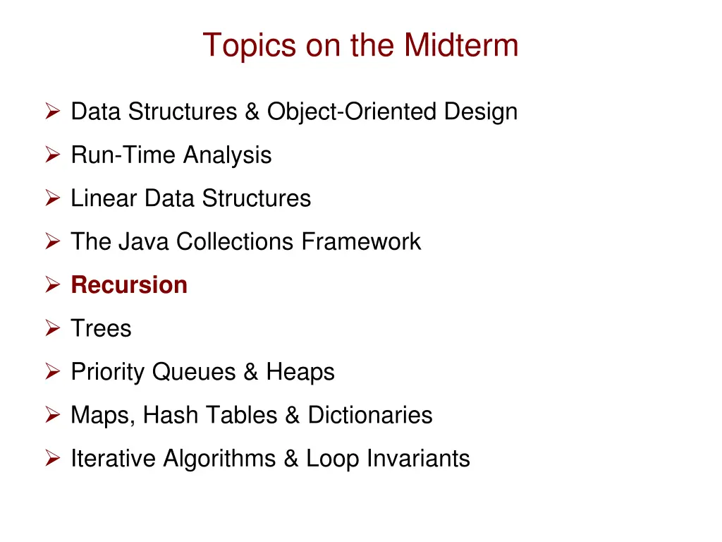 topics on the midterm 5