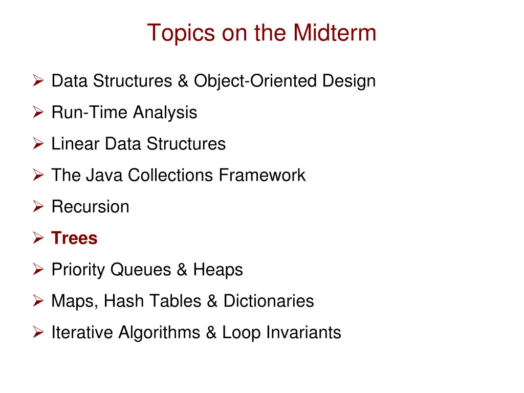 topics on the midterm 6