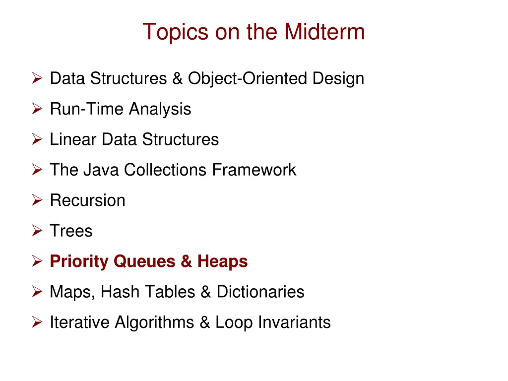 topics on the midterm 7