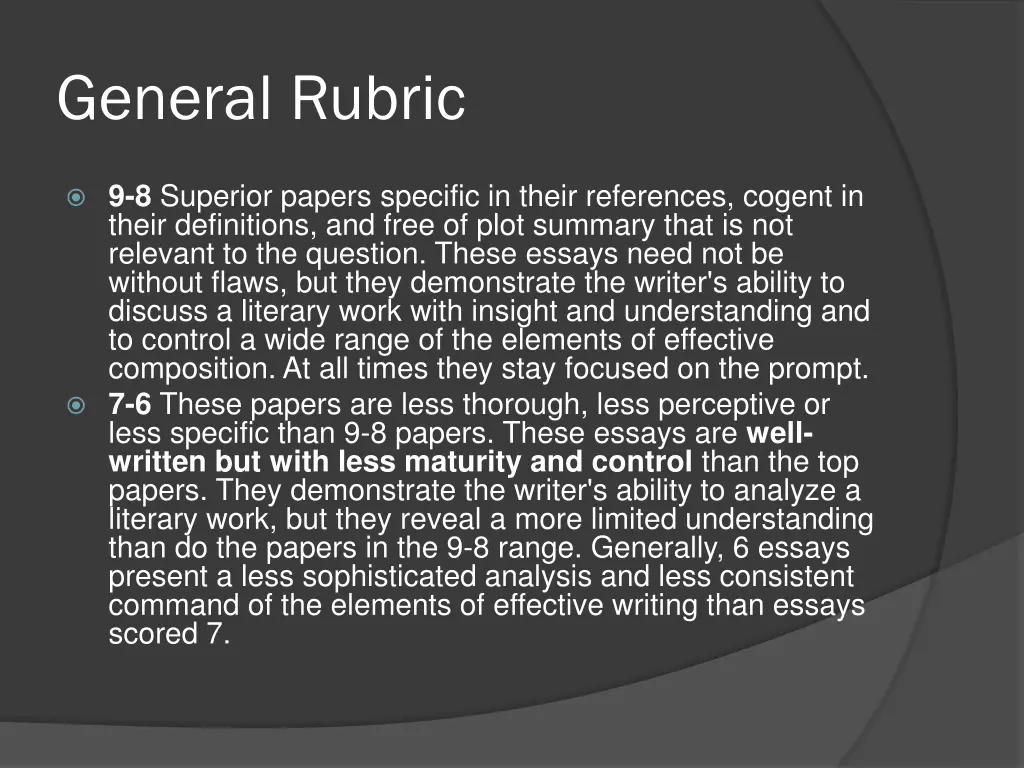 general rubric