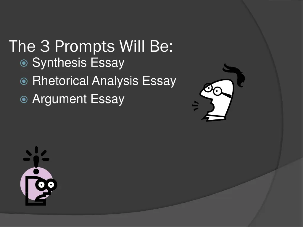 the 3 prompts will be synthesis essay rhetorical