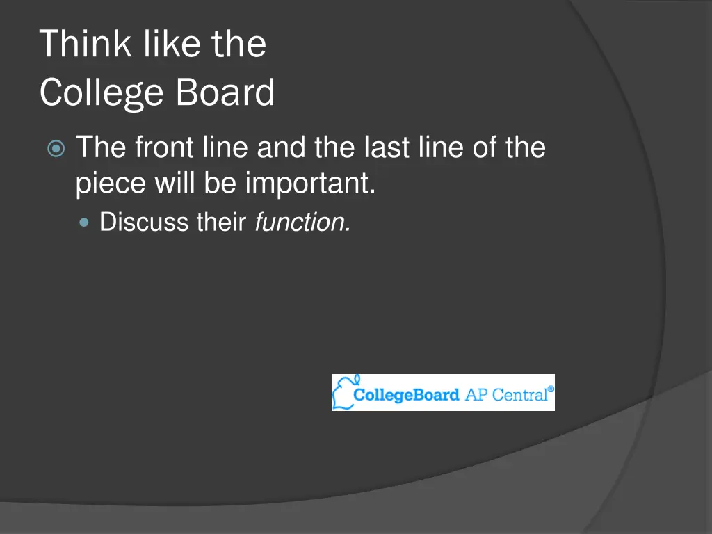 think like the college board