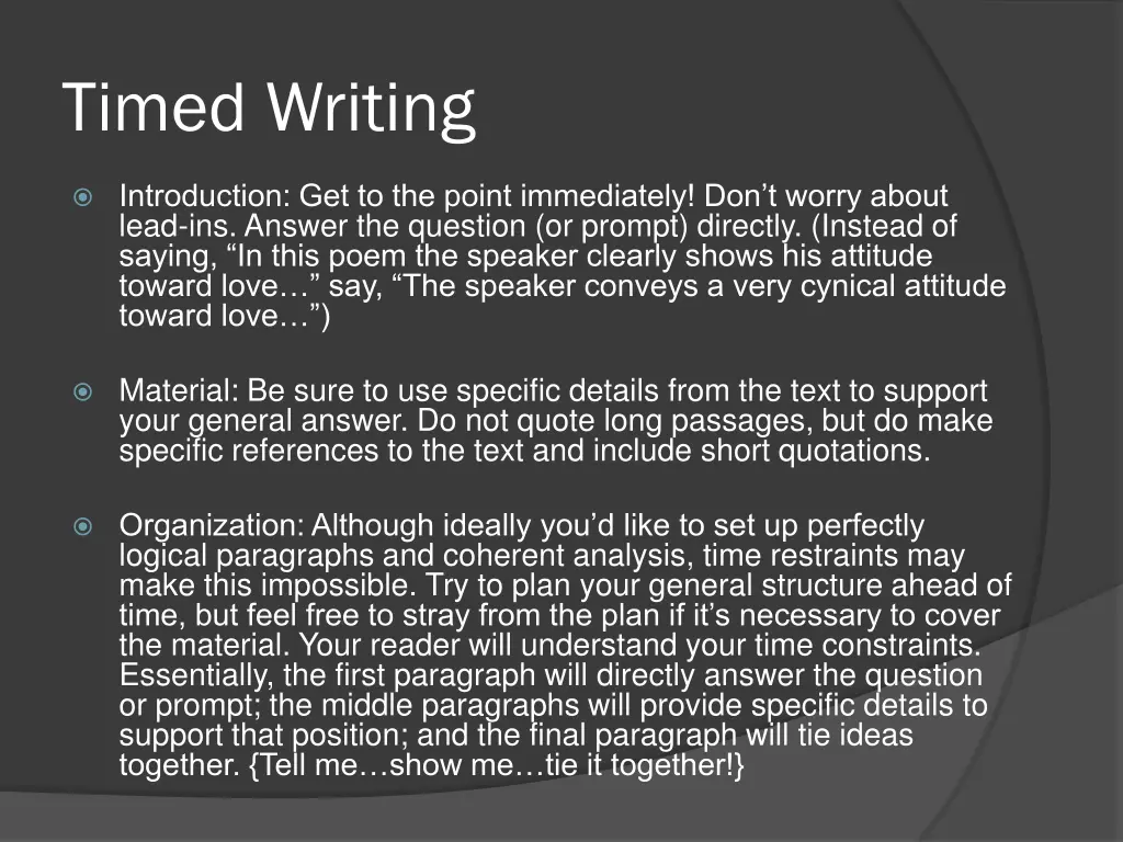 timed writing