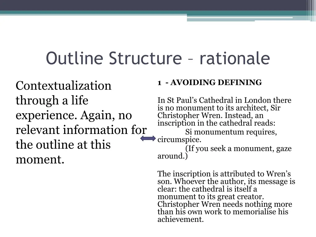 outline structure rationale 1