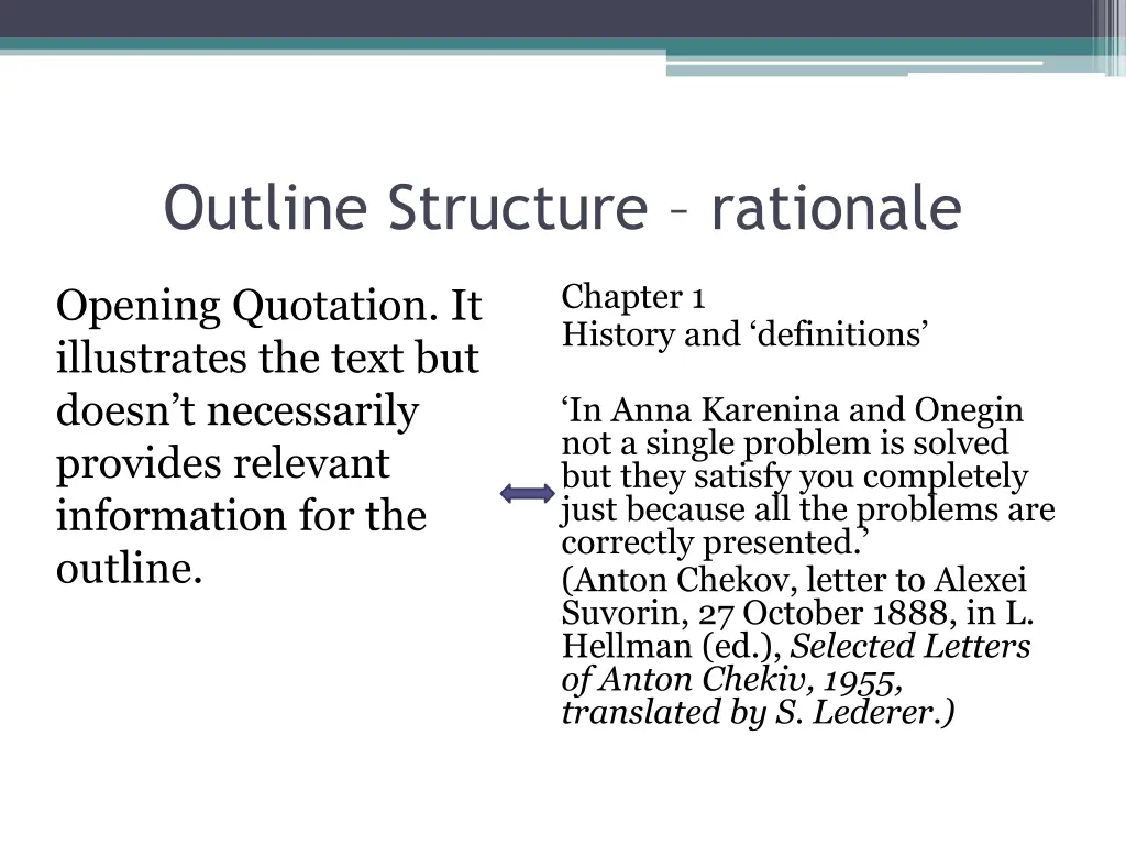 outline structure rationale