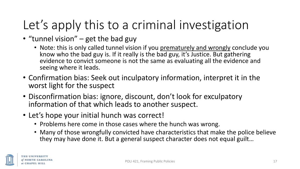 let s apply this to a criminal investigation