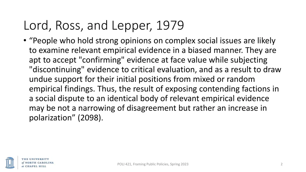 lord ross and lepper 1979 people who hold strong