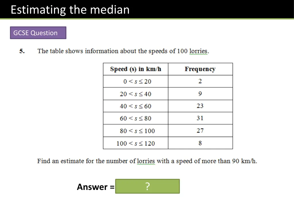 estimating the median