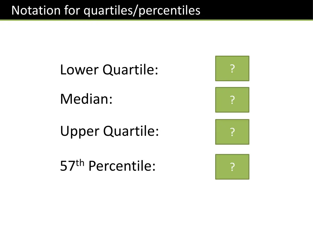 notation for quartiles percentiles