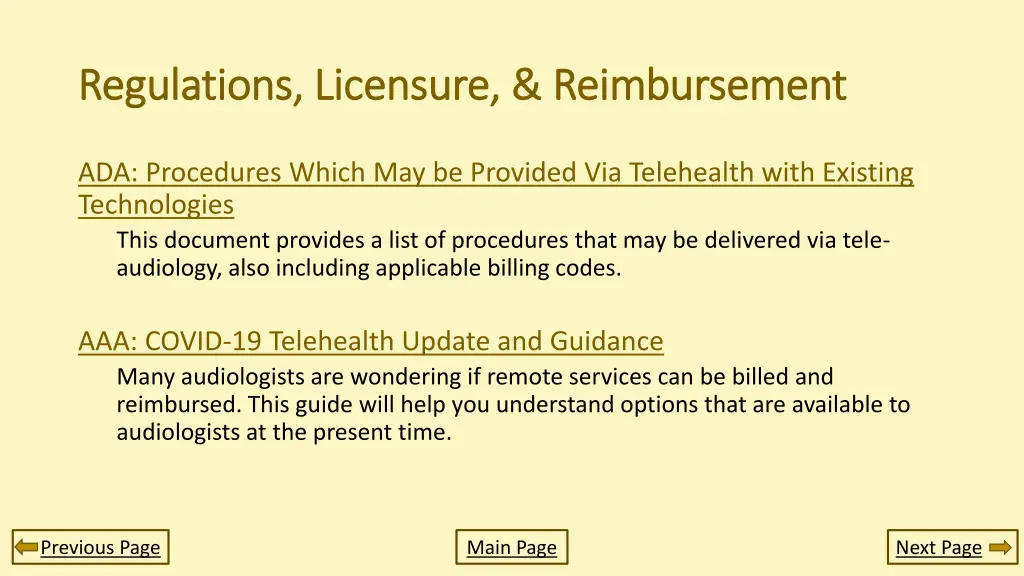 regulations licensure reimbursement regulations 1