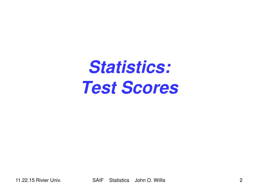 statistics test scores