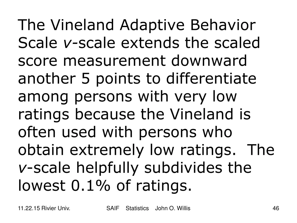 the vineland adaptive behavior scale v scale