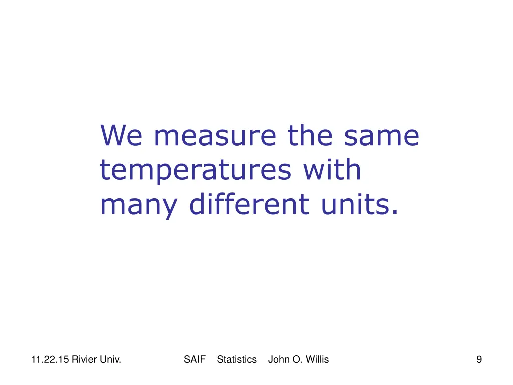 we measure the same temperatures with many