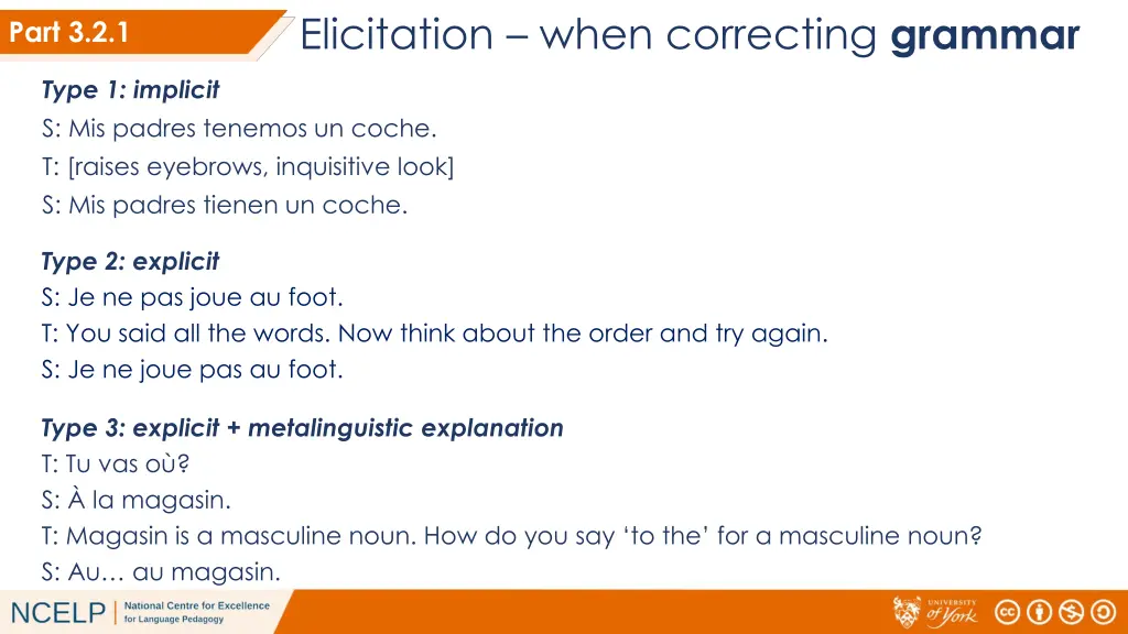 elicitation when correcting grammar