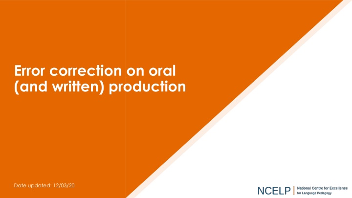 error correction on oral and written production