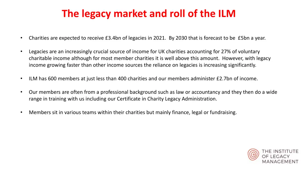 the legacy market and roll of the ilm