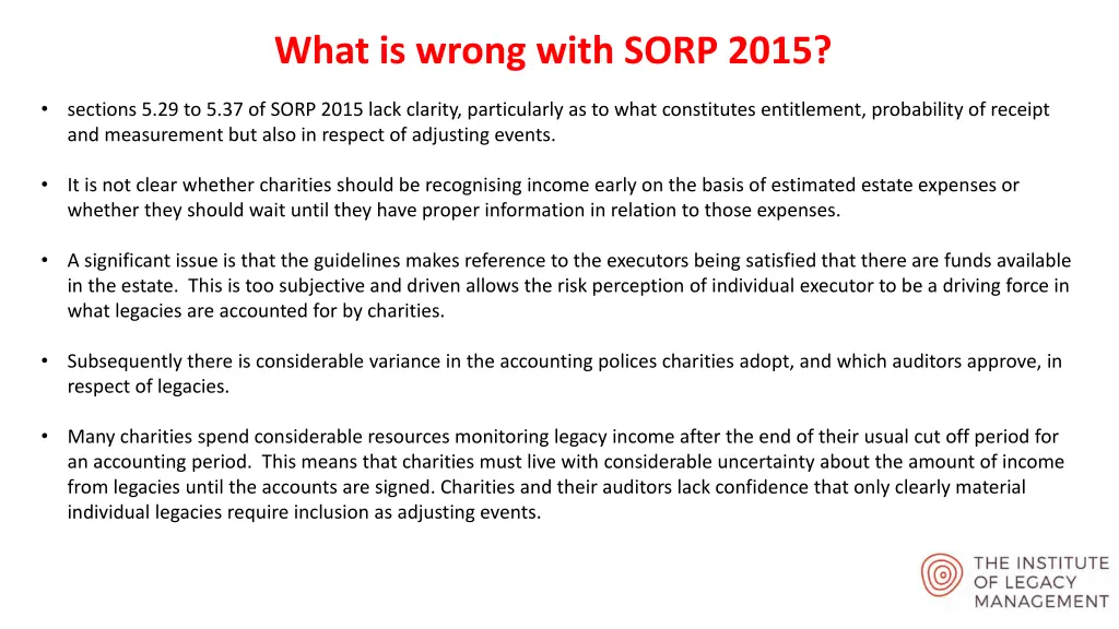 what is wrong with sorp 2015