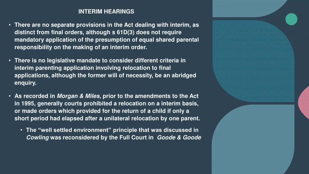 interim hearings