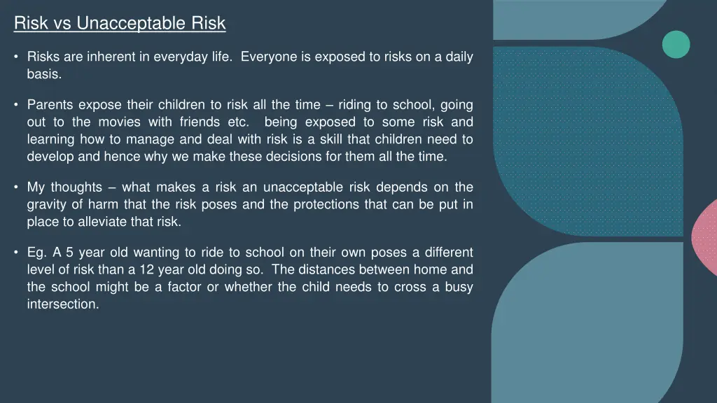 risk vs unacceptable risk