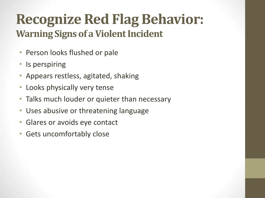 recognize red flag behavior warning signs 1