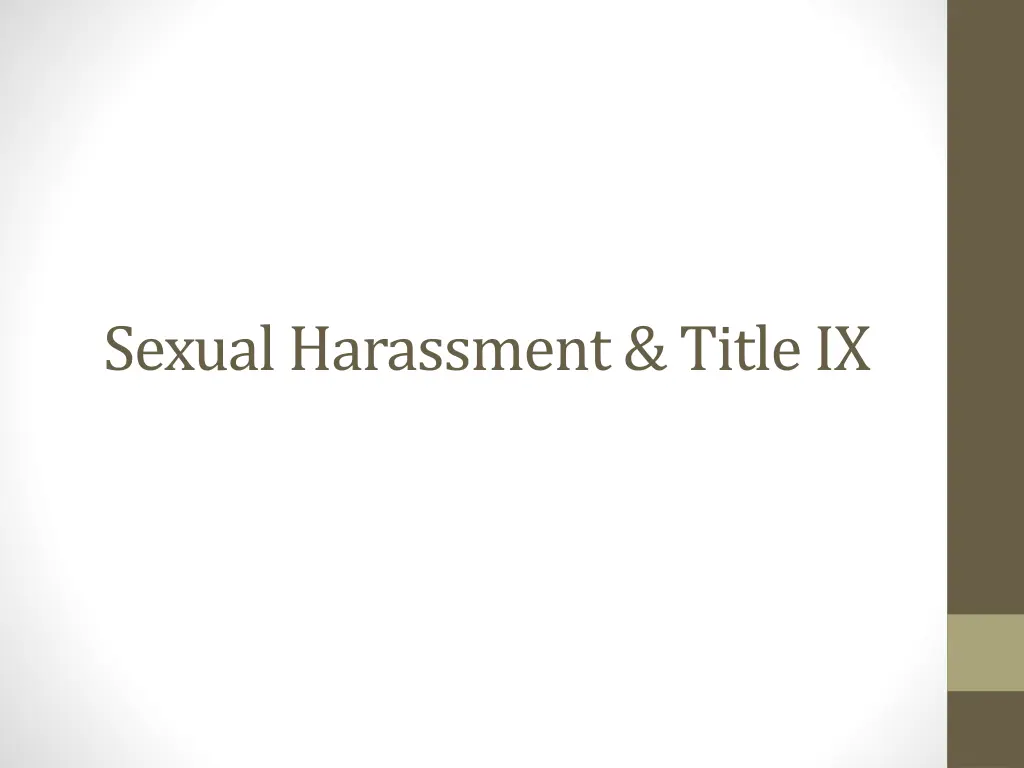 sexual harassment title ix