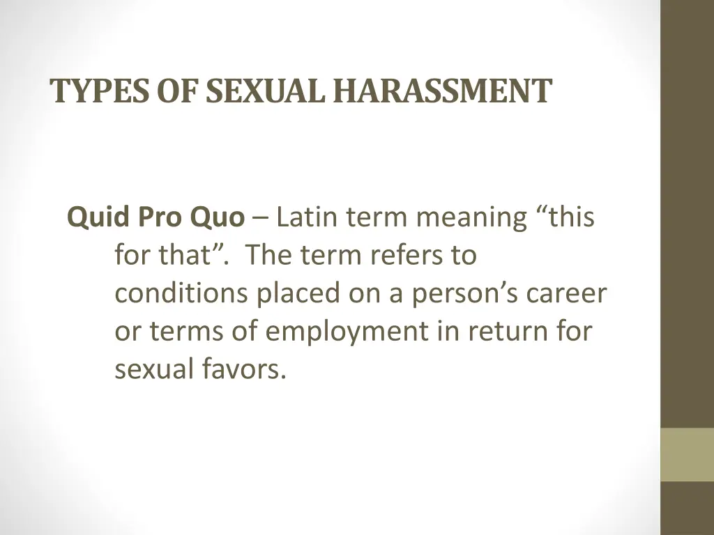 types of sexual harassment