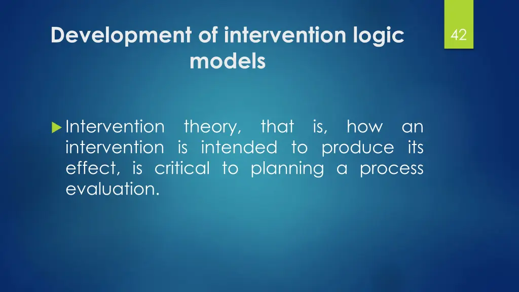 development of intervention logic models