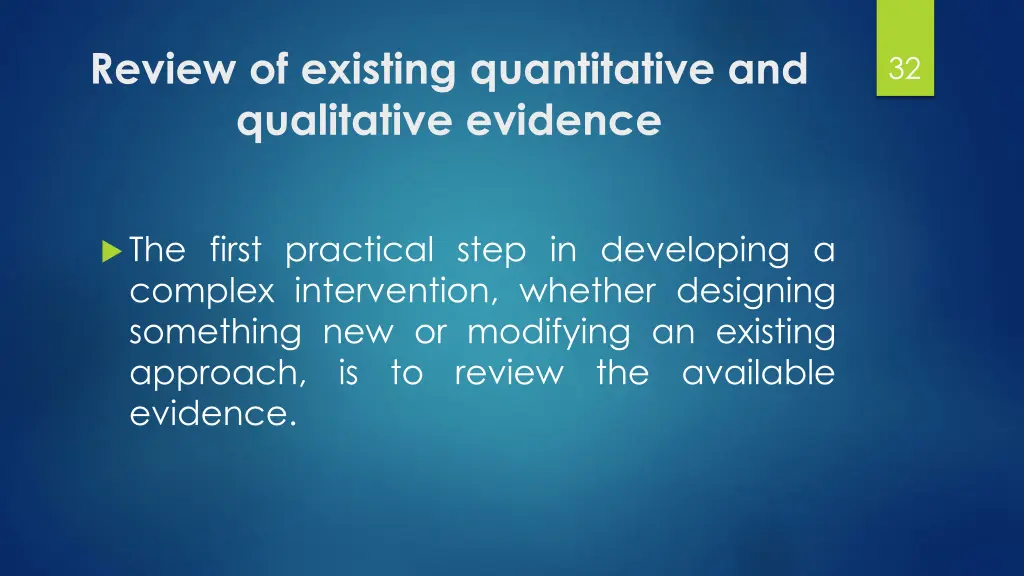 review of existing quantitative and qualitative