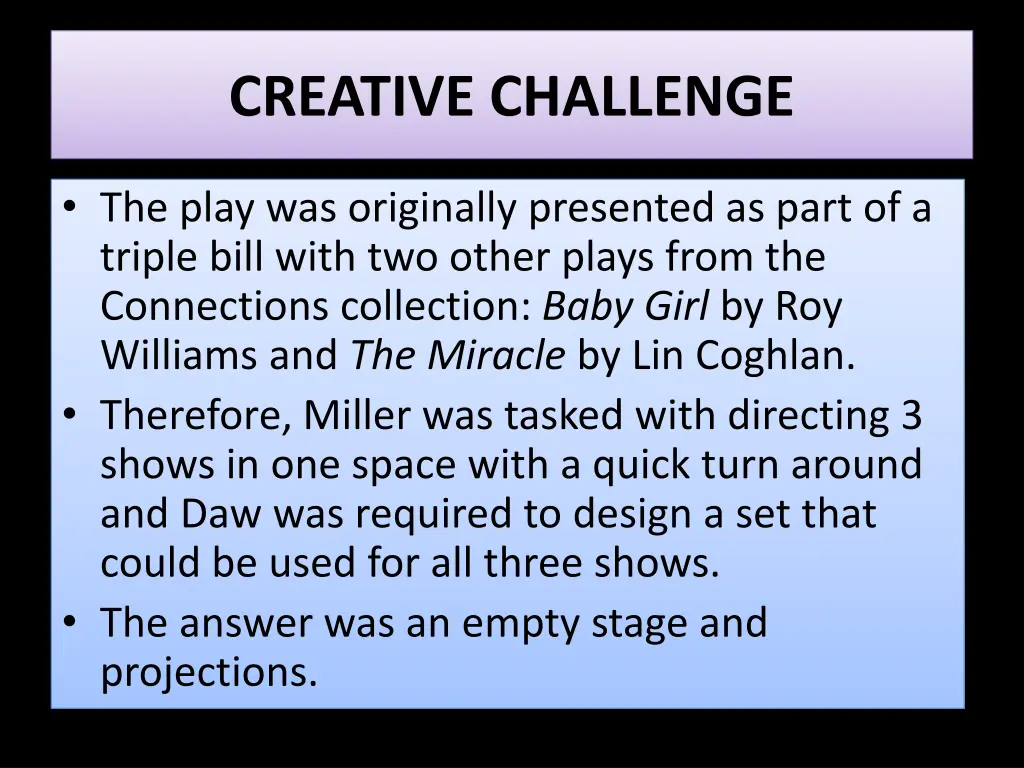 creative challenge