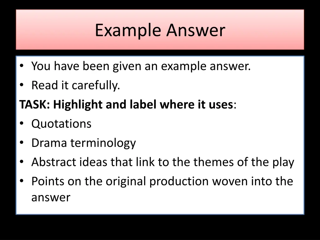 example answer