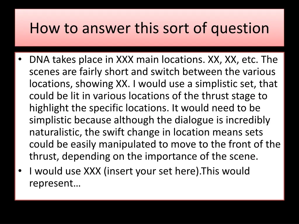 how to answer this sort of question 1