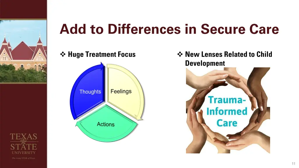 add to differences in secure care